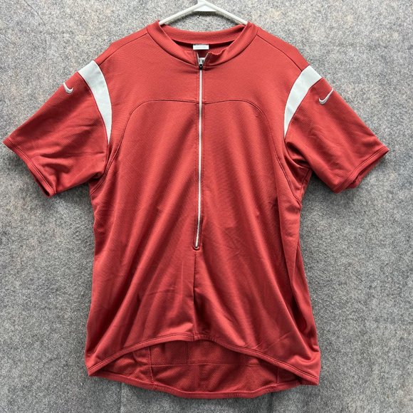 Nike Shirt Men XXL Adult Red White Full Zip Outdoors Athletic Cycling Bike 2XL - Picture 1 of 13